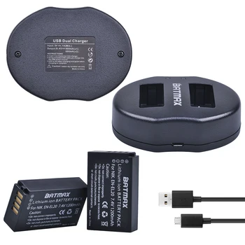 Batmax 2 buc EN-EL20 EN EL20 ENEL20 Baterie cu Dual USB Incarcator pentru NIKON 1 J1 J2 J3 S1 aparat de Fotografiat Digital Baterie cu Cablu USB
