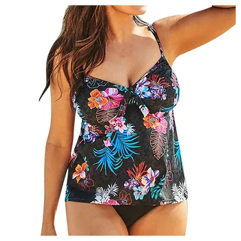 Bikini de Imprimare Beachwear Floral pentru Femei de Moda Conservatoare Mare Swimwears Tankinis Set Swimwears Tanga, costume de baie