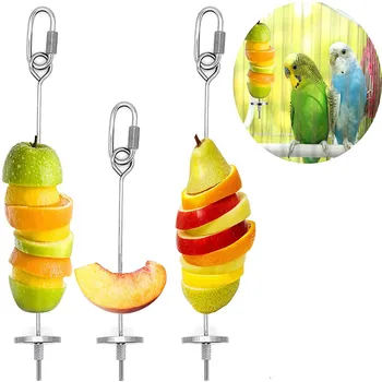 Bird Food Suport din Oțel Inoxidabil pentru Animale Mici de Fructe și Legume de Băț Băț Pasăre Jucărie Agățat de Hrănire Tratarea Instrument pentru Papagali