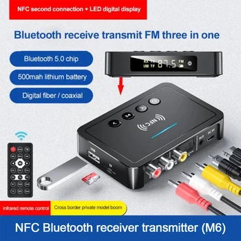 Bluetooth-compatibil 5.0 Receptor Transmițător FM Stereo AUX 3.5 mm Jack RCA Optice Handsfree Apel NFC Bluetooth Audio Adapter TV Imagine 2