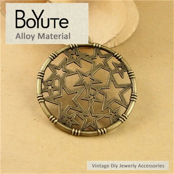 BoYuTe (60 Buc/Lot) 32MM Placat cu Bronz Rotund Stele Pandantiv Vintage Aliaj de Zinc Diy Accesorii Bijuterii en-Gros Imagine 2