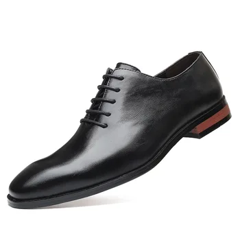 Brand de lux din Piele PU de Moda, Oameni de Afaceri Rochie Mocasini Ascuțite Negru Pantofi Oxford Respirabil Formale Pantofi de Nunta Imagine 2