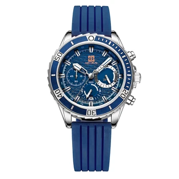 Brand de Top Bărbați Automat Ceas Quartz Data Mâini rezistent la apa Albastru de Silicon Curea de Cauciuc Wristswatch pentru Om QW011