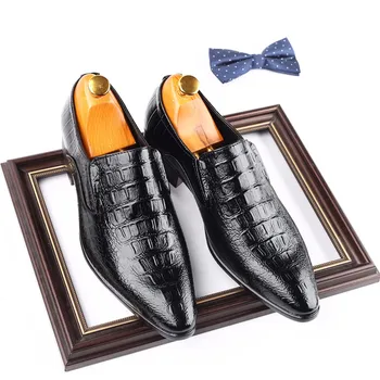British Business Casual Barbati Pantofi De Crocodil De Proiectare A Subliniat Toe Formale Rochie De Pantofi De Primăvară Mocasini Nunta Birou Oxfords Piele