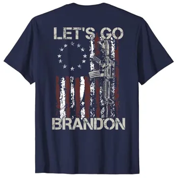 Bărbați și Femei de Moda Arma Steagul American Patrioți Să Mergem Brandon (pe Spate), T-Shirt Produse Personalizate Barbati Haine Imagine 2
