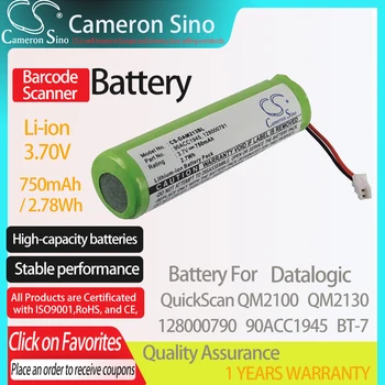 CameronSino Baterie pentru Datalogic QuickScan QM2100 se potrivește Datalogic 128000790 90ACC1945 Scanner de coduri de Bare baterie 750mAh/2.78 Wh