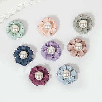 Cap de păr coreea Pânză Simțit Floare cu perla Pentru Copii Fete de Păr Accesorii Handmade Flori Tesatura Pentru Benzi
