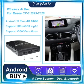 Carplay Wireless Ai Cutie Pentru Mazda CX-8 2019 2020 Android 4G 64GB 8 Core Auto Smart Box Carplay Mini Cutie Plug and Play