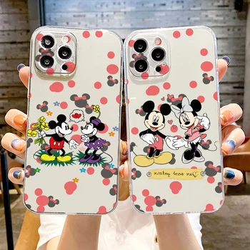 Caz de telefon Pentru Apple iPhone 14 13 12 11 SE XS XR X 7 8 6 5 mini Plus Pro MAX 2020 Disney Mickey Roz Minnie Capac Transparent