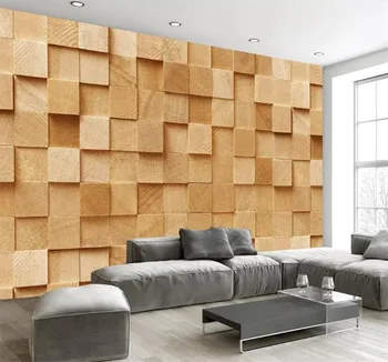 Cele mai Moderne Simplu Pătrat Stereo 3D Murală Tapet Camera de zi Dormitor Moda Decor Interior Pictura pe Perete Papel De Parede