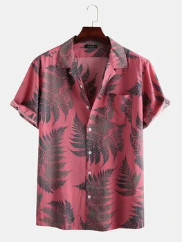 Copac de nucă de cocos Camasi Pentru Barbati Imprimate 3d Bărbați Cămașă Hawaiană Plaja 3xl Maneci Scurte Moda Topuri Tricou Barbati Bluza Camisa Imagine 2