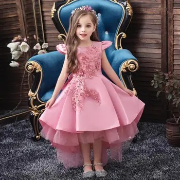 Copilul Fete ștrasuri din Mărgele Nunta la Final Smoching rochie de Mireasa din Satin Petrecere Flower Princess Rochii pentru copii Haine Copii