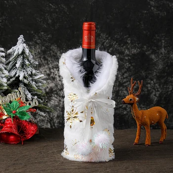 Creative De Craciun Pentru Sticla De Vin De Pluș Rochie De Sticlă Cu Capac Sticla De Vin Sac De Crăciun, Cina De Revelion Masa Decor De Masă