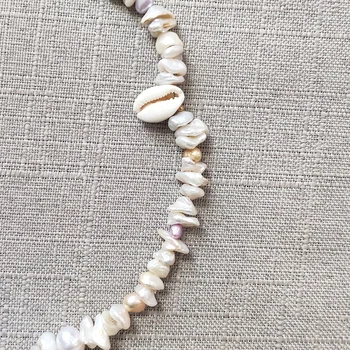 Creative design punk rotund lanț colier handmade neregulate perla cusaturi asimetrice cravată femei accesorii fermecătoare 2020 Imagine 2