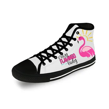 Croazieră Lady Flamingo Înaltă Top Adidasi Barbati Femei Adolescent Pantofi Casual Panza Pantofi de alergat 3D Print Designer de pantof Ușor Imagine 2
