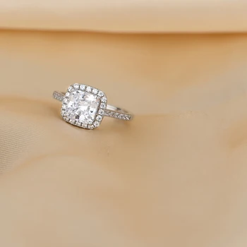 De Lux 100% Argint 925 Creat Alb Pătrat Galben Inele De Logodna Pentru Femei De Înaltă Carbon Diamant Bijuterii Fine Cadou Imagine 2