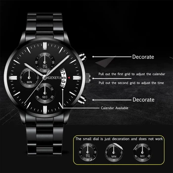 De lux Bărbați Cuarț Ceas din Oțel Inoxidabil de Afaceri, Calendar Automatic Ceas Barbati Casual Moda Ceas de mână relogio masculino Imagine 2