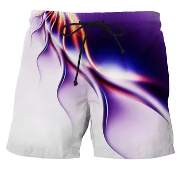 De vară pentru Bărbați pantaloni Scurți de Plajă 3D Imprimate Pantaloni scurți de Înaltă Calitate Înot pantaloni Scurți Flacără Pantaloni Casual Barbati pantaloni Scurți de Potrivire T-Shirt Imagine 2
