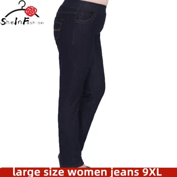 Dimensiunea 9XL 8XL 7XL 6XL Jean Femei Pantaloni Femei Pantaloni de Creion 2022 Primăvară Birou Doamnă Blugi pentru Femei KZ3640