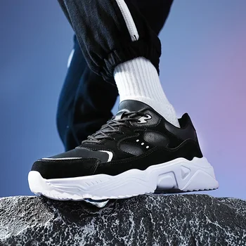 Din Piele De Iarnă Lână Pantofi Barbati Outdoor De Moda Adidasi Casual De Dimensiuni Mari 38-46 Ușor, Confortabil Mans De Mers Pe Jos De Încălțăminte Imagine 2