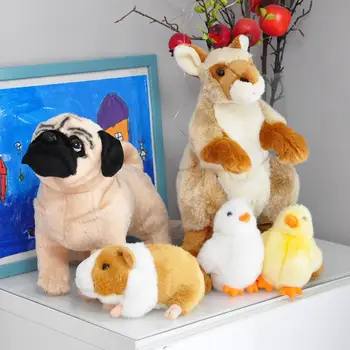 Drăguț Simulare Zoo Cangur Puppy Pui Păpușă Jucărie de Pluș Drăguț pentru Copii Cadouri pentru Părinte-copil Păpuși