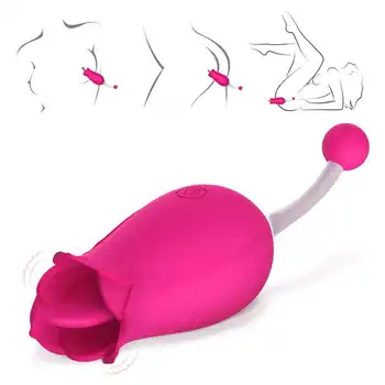 dublu Motors a crescut Vibrator din Silicon rezistent la apa G-Spot Stimulator Clitoris Adult Jucarii Sexuale pentru femei Vagin masaj Reîncărcabilă Imagine 2