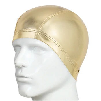 Elastic De Aur Argintiu Rezistent La Apa Adulți Bărbați Înot Capace Badmuts Pălărie De Înot, Om De Înot Purta Pălărie