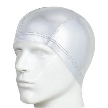Elastic De Aur Argintiu Rezistent La Apa Adulți Bărbați Înot Capace Badmuts Pălărie De Înot, Om De Înot Purta Pălărie Imagine 2