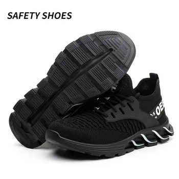 En-Gros De Oțel Tep Siguranță Ușor De Pantofi Respirabil Moda Puncție-Rezistent La Munca De Pantofi În Aer Liber Industriale Cizme Imagine 2