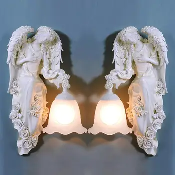 European de Cristal Înger lampă de perete camera de zi perete de fundal coridor Creative de Aur decora rășină lampa
