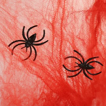 Fals, Artificial Păianjeni Înfricoșător de mătase scena bumbac decor de Halloween recuzită bar bantuita Înfricoșător Imagine 2