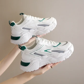 Femei Adidași 2022 Noi Vulcaniza Pantofi Casual, Pantofi cu Talpi Groase Confortabil Solid Stil coreean Respirabil ochiurilor de Plasă Adidasi Femmes Imagine 2