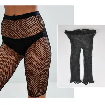 Femei Femei Sexy Negru Ochiurilor De Plasă Vedea Dacă Fishnet Net Model Legging Cinci Puncte Pantaloni Imagine 2