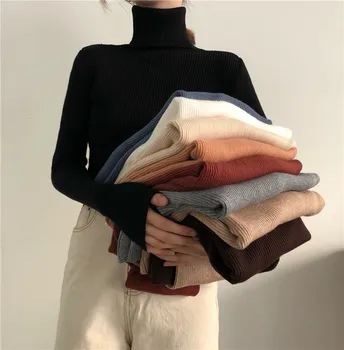 Femei guler 2022 toamna/iarna versiunea coreeană subțire tricot de bază cămașă, pulover maneca lunga, partea de sus, exterior port