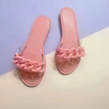 Femei Pantofi Papuci De Casă Lanț De Sex Feminin Apartamente Papuci De Cauciuc Femei Flip Flop Femei Încălțăminte De Vară 2021 În Afara Doamnelor Flip-Flops