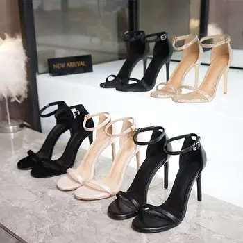 Femei Sandale Tocuri Subtiri de Mare 2022 Stiletto Negru Pantofi pentru Femei