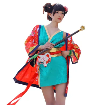 Femei Sexy Rochie Chimono Scurt Cardigan Față Deschise Acoperi Tinuta Chineză Anime White Snake Originea Verta Geisha Cosplay