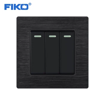 FIKO 86 de Aluminiu standard comutator buton întrerupător de perete gri Argintiu Nordic stil simplu 3 Banda 2 Comutator Mod AC 110-250V Imagine 2