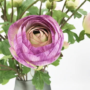 Flori Artificiale Plante Mov Verde Roz De Lotus, Flori De Plastic, Grădină Acasă Decora