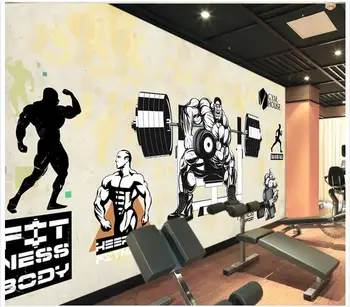 Fotografie 3d wallpaper 3d Personalizat picturi murale tapet pentru pereți 3 d sală de Gimnastică bărbat musculos gantera puzzle vector de fundal de hârtie de perete decor