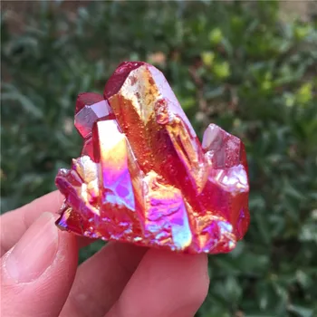 Frumoasa Aura Cluster De Cristal Înger Aura Titan Cristal De Cuarț Specimen Minerale Reiki De Vindecare Chakra Imagine 2