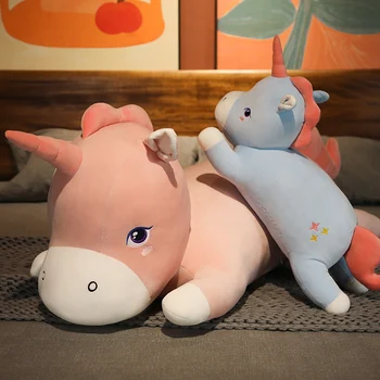 Gigantul Animal de Pluș Cal Jucării de Pluș Minte Unicorn Papusa Pernă Confortabilă Copii Cadou Drăguț pentru Copii Ziua de nastere