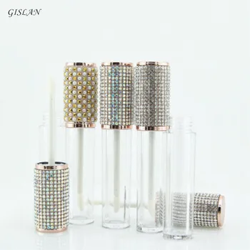 GISLAN 4.5 ml Gol Luciu de Buze Tuburi de Sticlă transparentă cu Corp din Plastic Luciu de Buze Containere cu Pietre de Umplere Flacoane Cosmetice Ambalaj