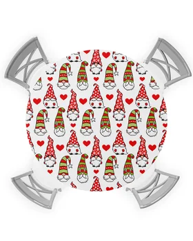 Gnome Crăciun Dragoste Rotund Tabel Dreptunghiular De Acoperire Impermeabil Elastic Fata De Masa Pentru Bucatarie Fata De Masa Decor Acasă Imagine 2