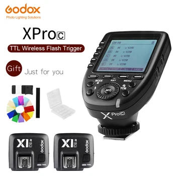 Godox Xpro-C E-TTL II 2.4 G X Sistem Wireless de Control de Declanșare de la Distanță cu 2x X1R-C Controler de Receptor compatibil pentru Canon Flash