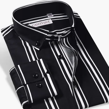 GREVOL New Sosire Barbati Maneca Lunga cu Dungi Camasa Smart Casual Shirt Design de Înaltă Calitate Masculin Sociale, de Afaceri de Turn-down Shirt