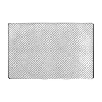 Gri argintiu Și Alb Diagonala Preș Covor Mat Covor din Poliester Non-Alunecare Podea Decor Baie Bucatarie Camera de zi 60x90