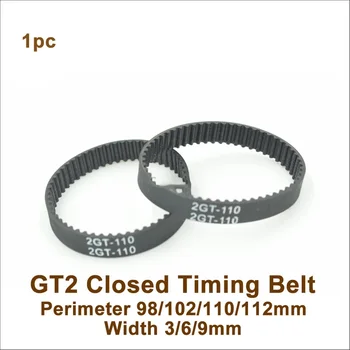GT2 Curelei de Distribuție, 96/98/100/102/104/106/108mm, W=3/6/9mm, 2GT Buclă Închisă Centura Sincron, 110-GT2 98-2GT 100-2GT Imagine 2