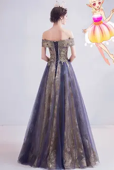 Halat De Serată Epocă de Aur Violet a-Line Rochii de Bal 2020 Noi Femeile Petrecere Eleganta Rochie de Seara Lunga cu Aplicatii de Paiete vestidos Imagine 2