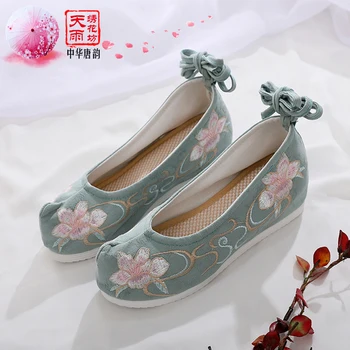 Hanbok Pantofi Femei Stil Antic Original Arc Pantofi cu Vechi Lift Pantofi Retro Plat Pantofi Brodate Femei